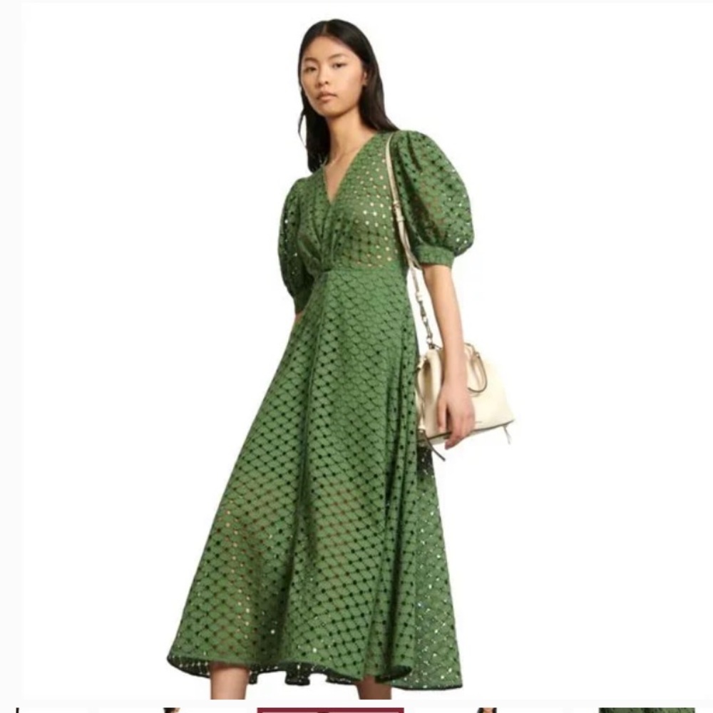 Sandro Puff Sleeve MIDI Dress
